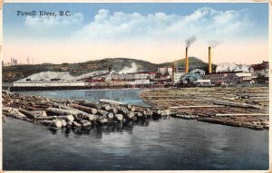 Powell River BC Canada Logging Mill Vintage Postcard AA87461