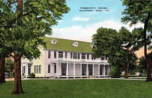 Circa 1935 City Community House, Gulfport, MS Postcard