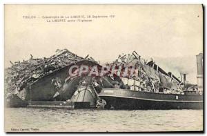 Old Postcard Boat War Catastrophe of Freedom Toulon September 25, 1911 after ...