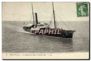 Old Postcard Trouville La Havre boat full boat Sea