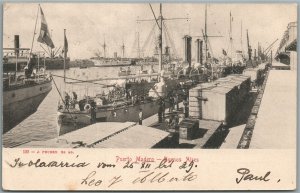 PUERTO MADERO MILITARY SHIP BUENOS AIRES ARGENTINA ANTIQUE POSTCARD