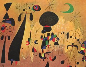 Joan Miro Women Moon & Stars Painting Postcard