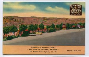 Diamond H Rancho Courts Motel US 93 Kingman Arizona postcard
