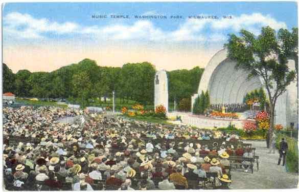 Band Shell, Music Temple, Washington Park, Milwaukee, Wisconsin, WI , Linen