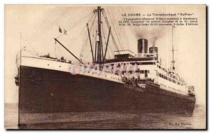 Old Postcard Le Havre Ship Transatlantic Suffren