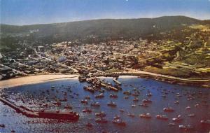 Monterey California Harbor Beach Scene Aerial View Vintage Postcard J70610