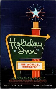 Holiday Inn Grants New Mexico NM Sign Night View Postcard UNP WOB VTG Vintage 