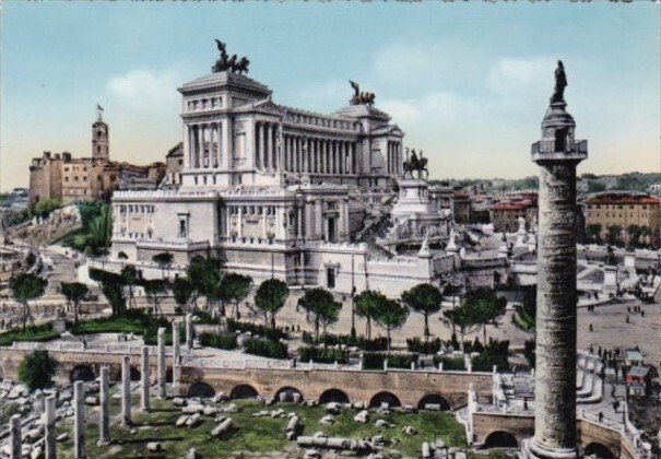 Italy Roma Rome The Vittorio Emanuele II Monument and Trajan Forum