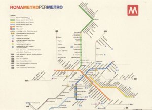 Rome Italy Subway Train Underground Map Postcard