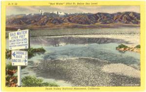 Linen of Bad Water Below Sea Level Death Valley Monument CA