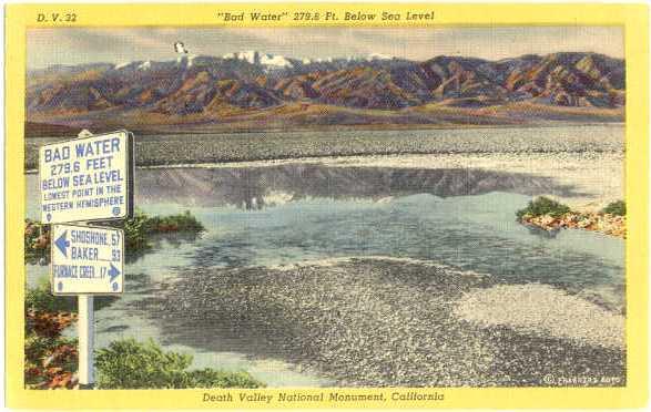 Linen of Bad Water Below Sea Level Death Valley Monument CA