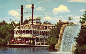 Disneyland, 1966, Mark Twain Steamboat, Message, Old Postcard