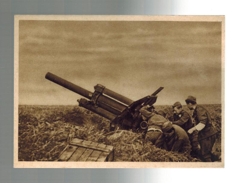 Mint Czechoslovakia 1945 Soldiers with Artillery RPPC Postcard WW 2