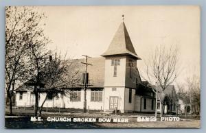 BROKEN BOW NE M.E. CHURCH ANTIQUE 1911 REAL PHOTO POSTCARD RPPC