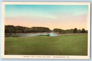 c1940 Kennebunkport Maine ME Vintage Postcard Arundel Golf Course River Trees