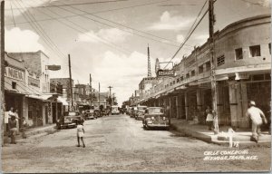 Reynosa Tamps Mexico Calle Comercial Street Scene Real Photo Postcard E71