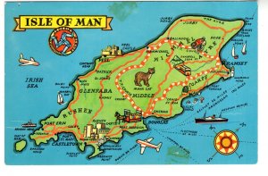 Pictorial Map of Isle of Man, England