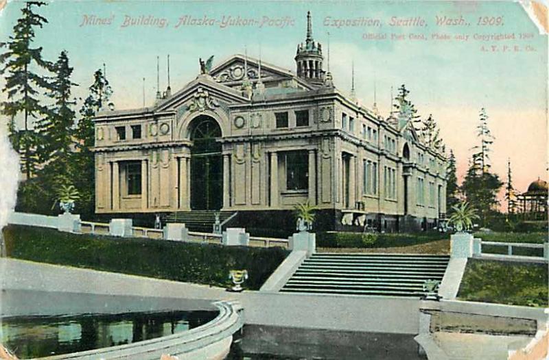 Glossy D/B Mines Building Alaska-Yukon-Pacific Expo Seattle