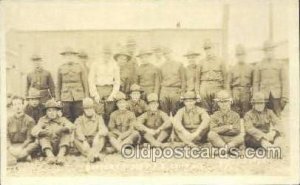 Battery C. 309th F.A. Camp Dix WWI Real Photo Military Soldier in Uniform Unu...