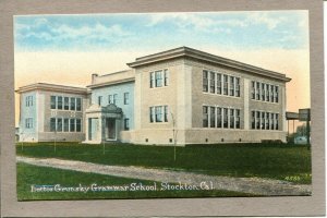  Postcard CA Stockton Lottie Grunsky Grammar School c1935 -555
