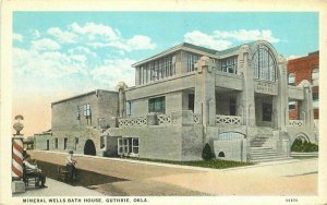 1920s Mineral Wells Bath House Guthrie Oklahoma Lillie Drug Postcard 21-1324