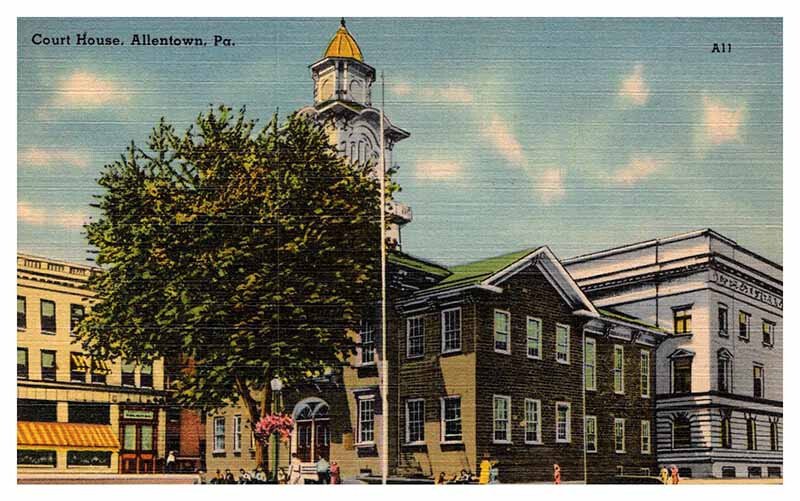 Postcard COURT HOUSE SCENE Allentown Pennsylvania PA AP2583