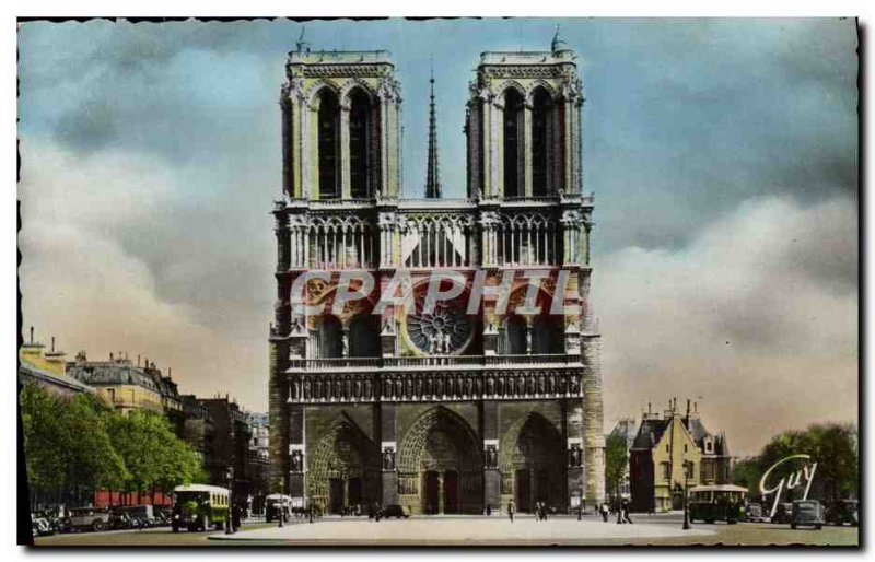 Postcard Modern Marvels Facade De La Cathedrale Notre Dame Paris