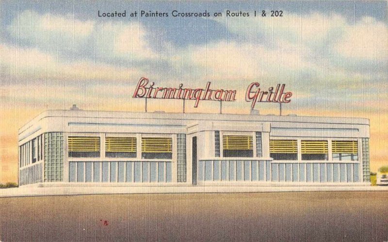 Wilmington Delaware Birmingham Grille Vintage Postcard AA10442