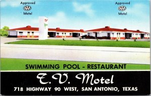 Postcard Swimming Pool and Restaurant T.V. Motel in San Antonio, Texas~137436