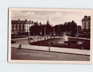 Postcard Place Jean Jaurès vers l'avenue de Grammont Tours France