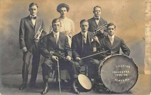 Ashburnham MA Cushing Academy Orchestra 1908-09 Musical Instruments RPPC