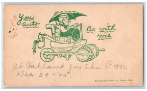 Oakland Iowa IA Grant City MO Postal Card You Auto Be With Me Comic 1905