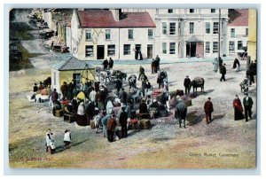 1907 Busy Scene, Clifden Market Connernara Ireland Walkersville MD Postcard