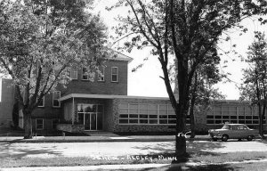 Akeley MN School Old Car Real Photo Postcard