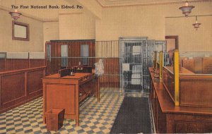 Eldred Pennsylvania First National Bank Interior Vintage Postcard AA23929