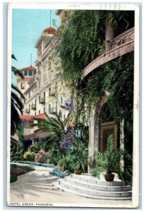 1926 Hotel Green Pasadena European Plan Garden City Pasaden California Postcard 