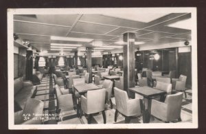 RPPC STEAMSHIP SS NORMANDIE INTERIOR DINING ROOM VINTAGE REAL PHOTO POSTCARD