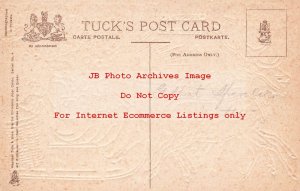 Christmas, Tuck No 4-1, Blue Robe Driving Reindeer Drawn Sleigh