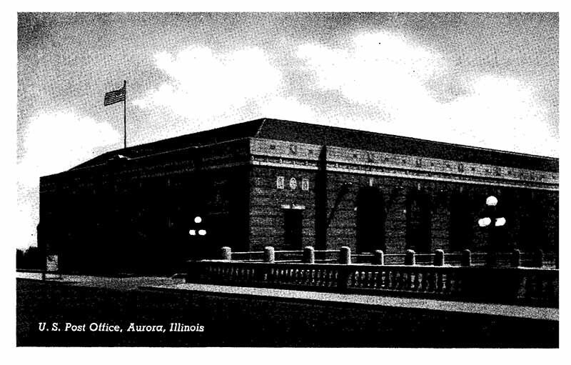 Postcard BUILDING SCENE Aurora Illinois IL AU8777