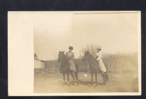 RPPC KANAPOLIS KANSAS WOMEN RIDING HORSE HORSES REAL PHOTO POSTCARD