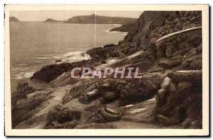 Old Postcard Cote d'Emeraude Rotheneuf The Rocks Sculptes