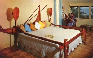 Outrigger Bed COCO PALMS HOTEL Kauai, Hawaii Interior 1950s Mid-Century Modern