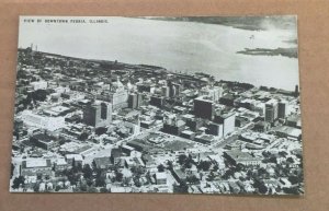 VINTAGE UNUSED  POSTCARD VIEW OF DOWNTOWN PEORIA, ILLINOIS