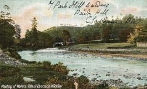 Vintage Postcard 1911 Meeting Of Waters Vale Of Ovoca River in Ireland