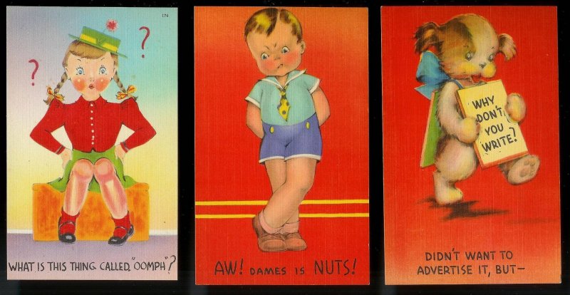 Comic Humor Postcards (44) ALL different ALL MINT Unused C1930s/1940s