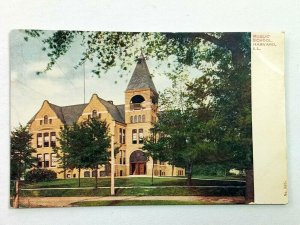 Vintage Postcard 1900's Public School Harvard IL Illinois