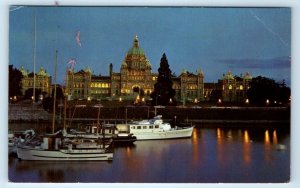 Parliament Buildings at night VICTORIA B.C. CANADA Postcard