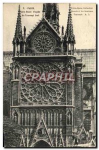 Old Postcard From Paris Notre Dame Facade Tansept