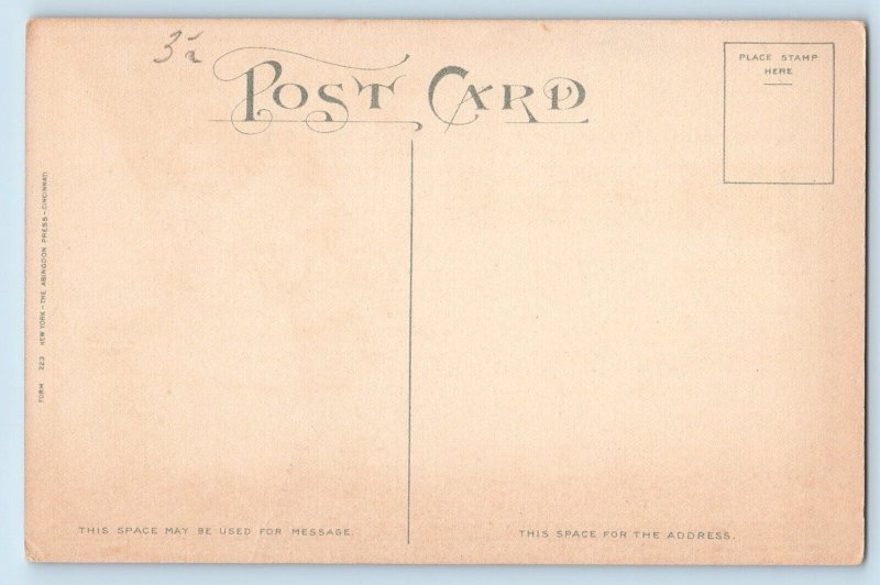 Artist Signed Postcard Rally Day Sunday School Children Girls c1910's Antique