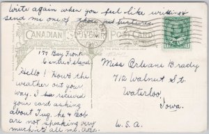 Cowie's Falls Liverpool NS Nova Scotia Patriotic 1910 Postcard H76